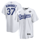Men's Los Angeles Dodgers #37 Teoscar Hernandez Nike White 2025 World Series Home Player Jersey