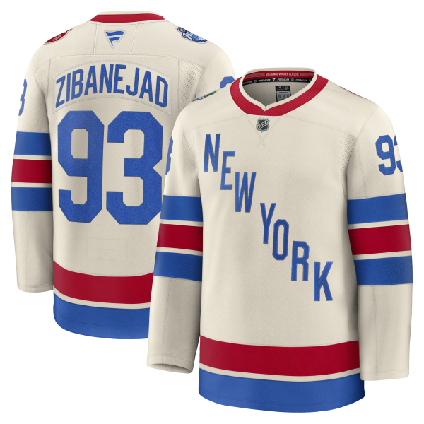 Men's New York Rangers #93 Mika Zibanejad Fanatics Beige 2026 NHL Winter Classic Premium Jersey