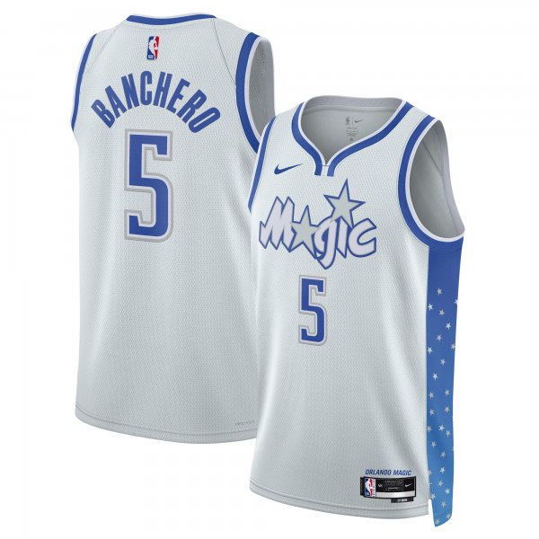 Men's Unisex Orlando Magic #5 Paolo Banchero Nike Silver 2025/26 Swingman City Edition Jersey