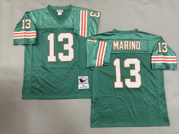Men's #13 Dan Marino Aqua Miami Dolphins Jersey